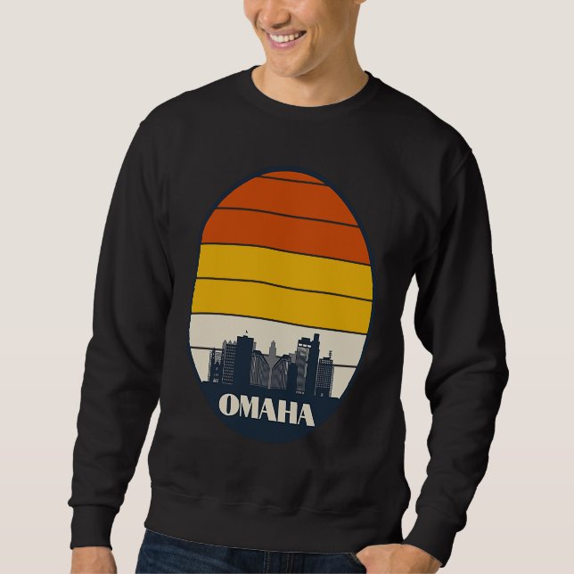 Sudadera Panorama de Omaha, Omaha Nebraska, ciudad de Omaha (Anverso)