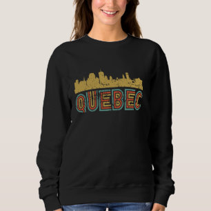Sudadera Panorama urbano retro de la ciudad de Quebec Canad