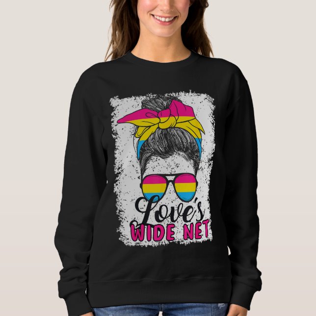 Sudadera Pansexual Love s Wide Net Pansexual Flag (Anverso)