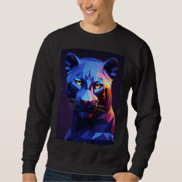 Sudadera "Pantera de medianoche: arte geométrico vectorial"