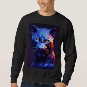 Sudadera "Pantera de medianoche: arte geométrico vectorial"