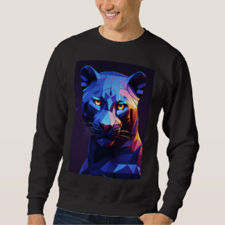 Sudadera "Pantera de medianoche: arte geométrico vectorial"