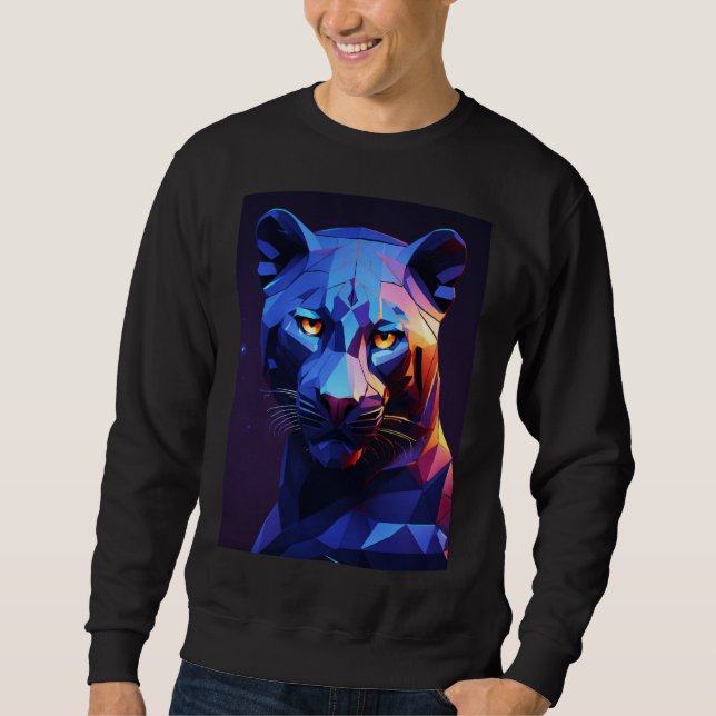 Sudadera "Pantera de medianoche: arte geométrico vectorial" (Anverso)
