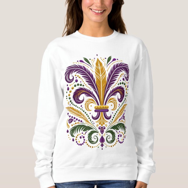 Sudadera Pañuelos de lis amarillo, violeta verde (Anverso)