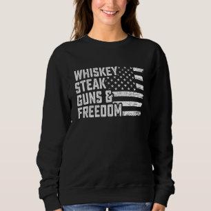 Sudadera Papá Abuelo Bandera Americana Whisky Bistec Armas 