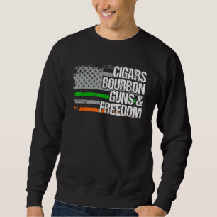 Sudadera Papá Abuelo Veterano Irlandés Us Flag Cigarros Bou
