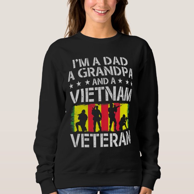 Sudadera Papá Abuelo Vietnam Veterano Hombres Vintage (Anverso)