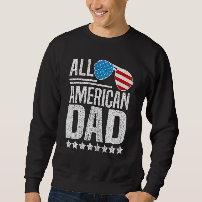 Sudadera Papá Americano 4 De Julio Papi Padres Día Fa (Anverso)