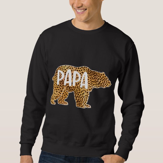 Sudadera Papa Bear Cheetah Leopard Print Gift Dad Gi (Anverso)