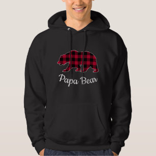 Sudadera Papa Bear Pajama Búfalo Rojo Tapado Larga Manga