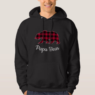 Sudadera Papa Bear Pajama Búfalo Rojo Tapado Larga Manga