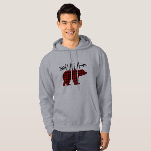 Sudadera Papa Bear Sweatshirt Lumberjack Red black Placa