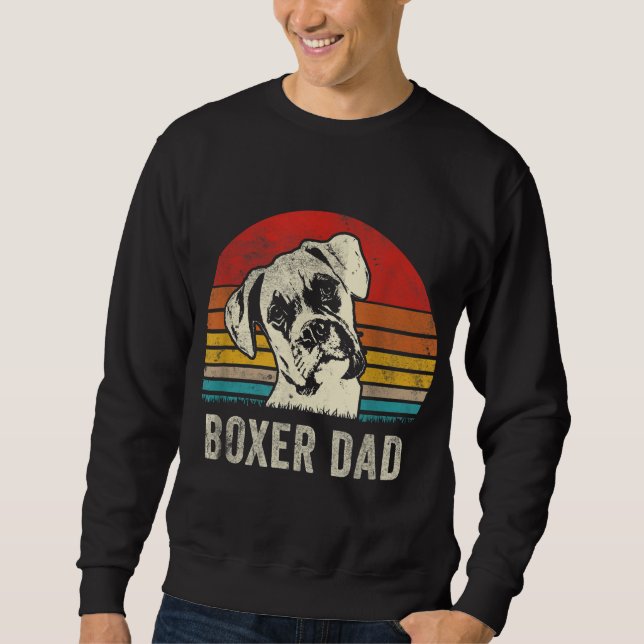 Sudadera Papá Boxer Vintage Regala Papá Perro Padre (Anverso)