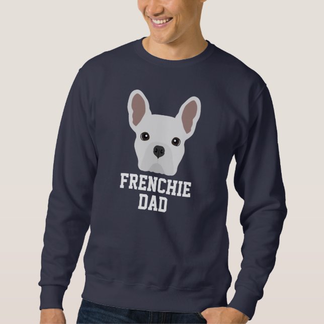 Sudadera Papá Bulldog francés blanco (Anverso)