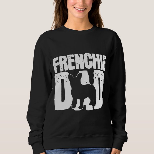 Sudadera Papá Bulldog francés papá papá papá (Anverso)