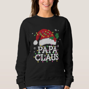 Sudadera Papa Claus Luces de Navidad Pijama Familia Combina
