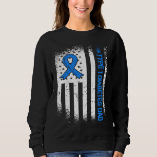 Sudadera Papá con diabetes tipo 1 Cinta de diabetes y bande