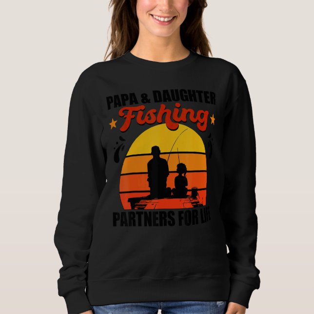 Sudadera Papa Daughter Fishing Partner For Life Retro Vinta (Anverso)