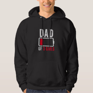 Sudadera Papá de 3 Tres Chicas Batería Baja Humor Día del P