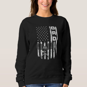 Sudadera Papá de bádminton Bandera americana de EE. UU. Jug