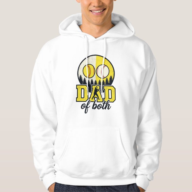 Sudadera Papá de béisbol y sóftbol de ambos diseño vectoria (Anverso)