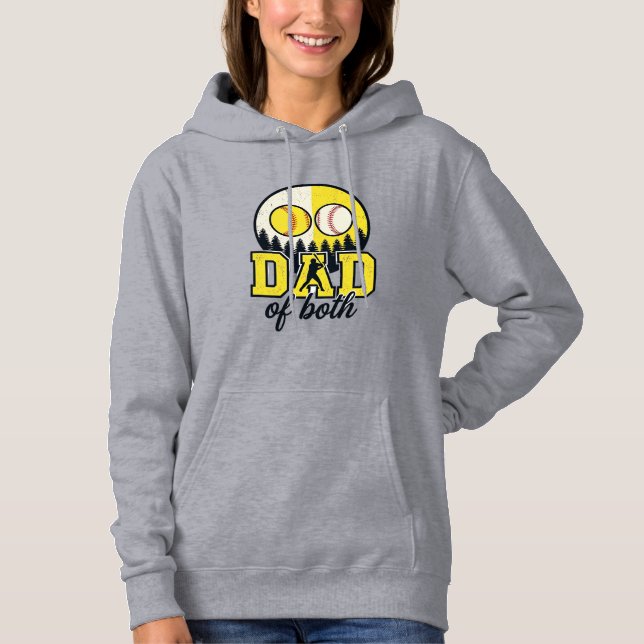 Sudadera Papá de béisbol y sóftbol de ambos diseño vectoria (Anverso)