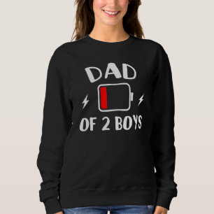 Sudadera Papá De Dos Niños Con Baja Energía Cansado Papi Gr
