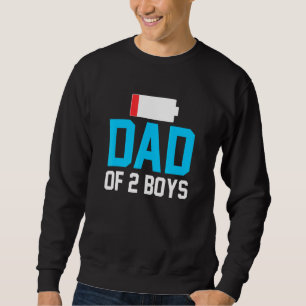 Sudadera Papá De Dos Niños Con Batería Baja Cansado Humor P