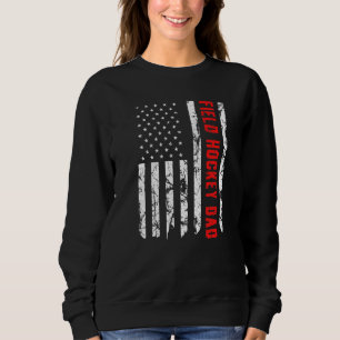 Sudadera Papá de Hockey sobre Césped Americano Bandera de E
