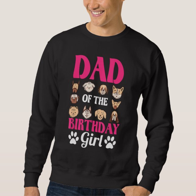 Sudadera Papá De La Chica De Cumpleaños Perro Paw Fiesta Ce (Anverso)