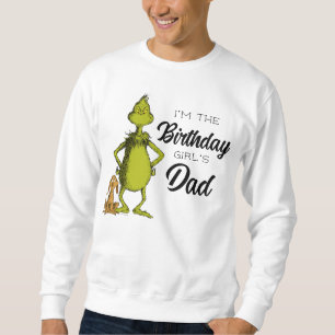 Sudadera Papá de la niña de cumpleaños con pizarra del Grin