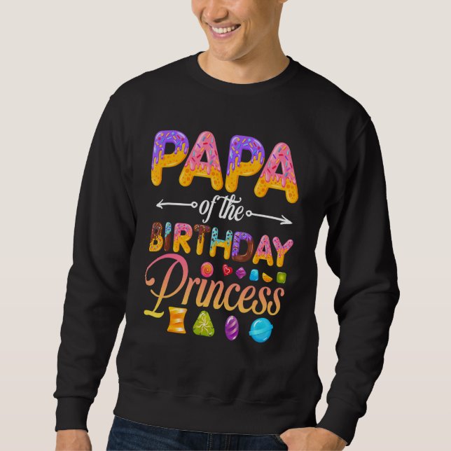 Sudadera Papá De La Princesa De Cumpleaños Donut Chica De C (Anverso)