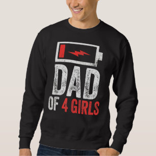 Sudadera Papá de los cuatro Chicas del nacimiento del día d