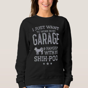 Sudadera Papá de Shih Poo Garaje de Coche Lugar de Encuentr