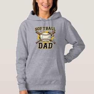 Sudadera Papá de Sóftbol Diseño Vintage de Bats Cruzados de