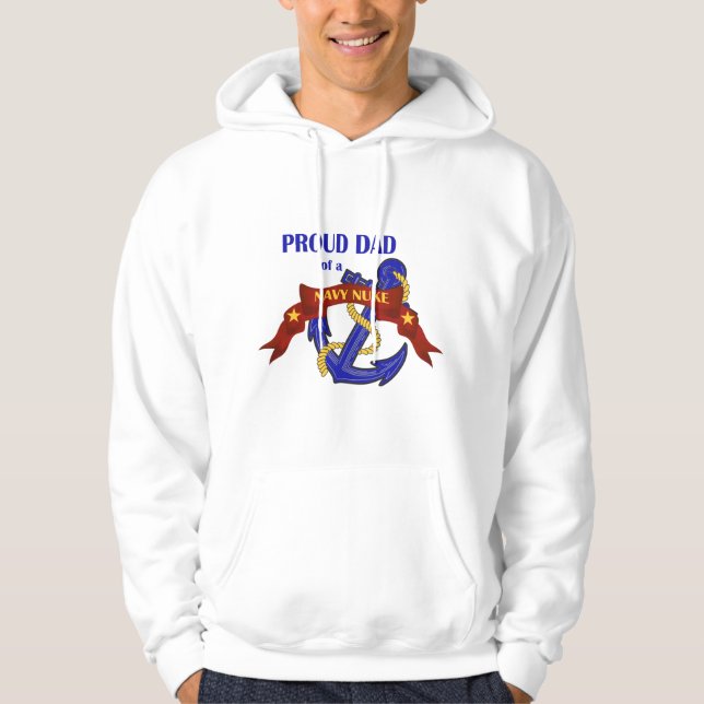 Sudadera Papá de un arma nuclear de la marina de guerra (Anverso)