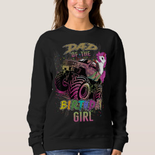 Sudadera Papá De Un Camión Monstruo Y Niña Unicornio Nacida