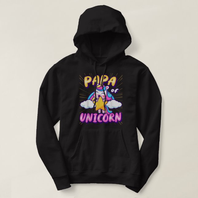 Sudadera Papa de Unicornio cuta graciosa estrella del arcoi (Diseño del anverso)