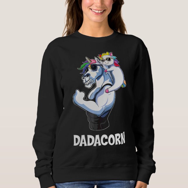 Sudadera Papá De Unicornio Del Cumpleaños Dadacorn Chica Pr (Anverso)
