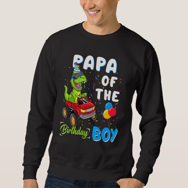 Sudadera Papá Del Camión Monstruo De Dinosaurios De Bday Bo (Anverso)