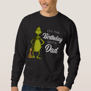 Sudadera Papá del chico cumpleañero Grinch Pizarra
