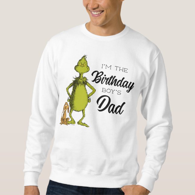 Sudadera Papá del niño cumpleañero Grinch Pizarra (Anverso)