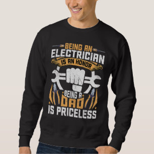 Sudadera Papá electricista masculino ser electricista es un