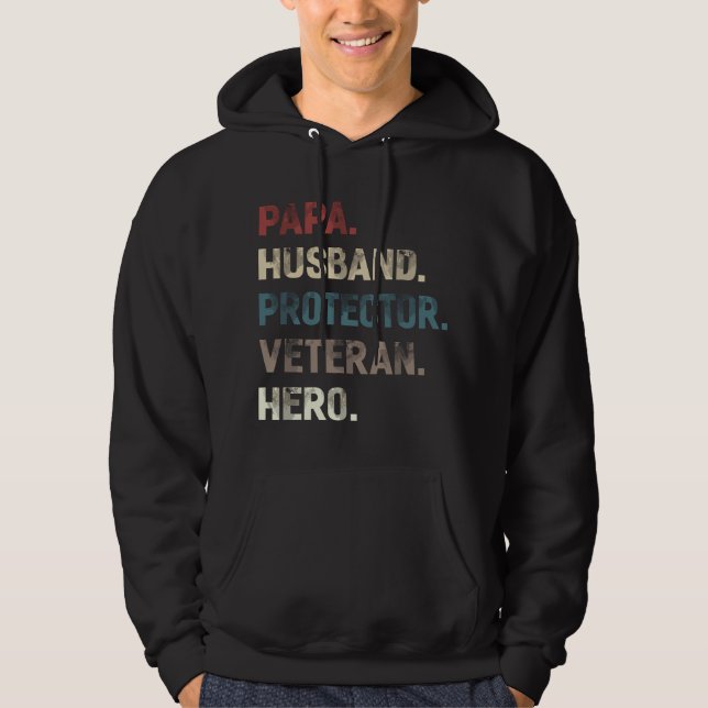 Sudadera Papa Esposo Protector Veterano Héroe Abuelo Papá Y (Anverso)