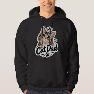Sudadera Papá Gato Gatito Lindo Amante Estético Gráfico Neg