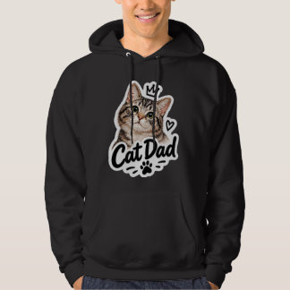 Sudadera Papá Gato Gatito Lindo Amante Estético Gráfico Neg