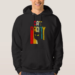Sudadera Papá Gato Hombre Hombres Vintage Retro Gatos Negro