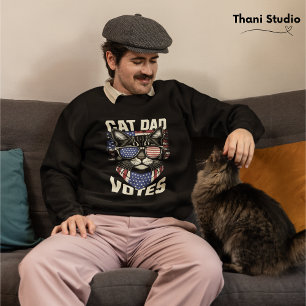 Sudadera Papá gato vota bandera electoral bandera estadouni