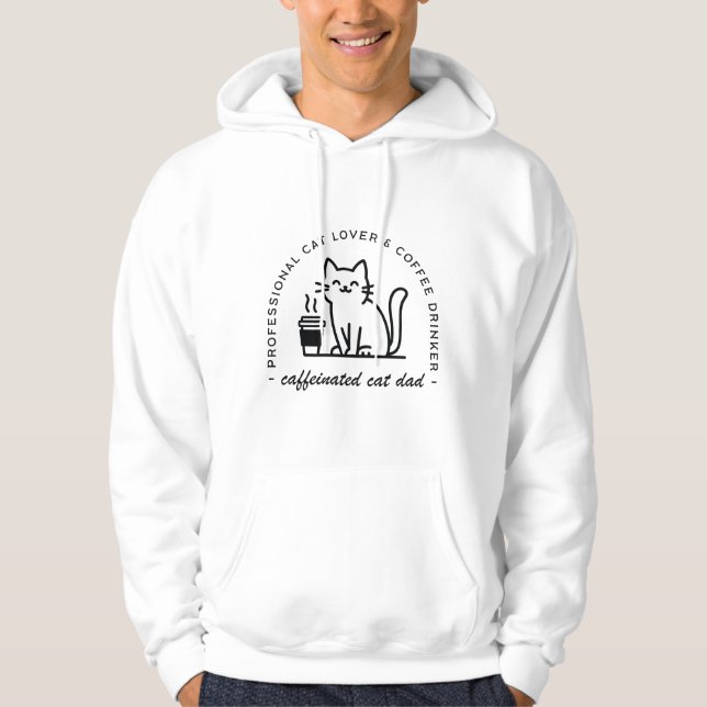 Sudadera Papá gato y amantes del café hipster divertido (Anverso)
