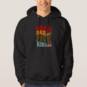 Sudadera Papá genial de cinco hijos Retro Ondulado 70s Vint